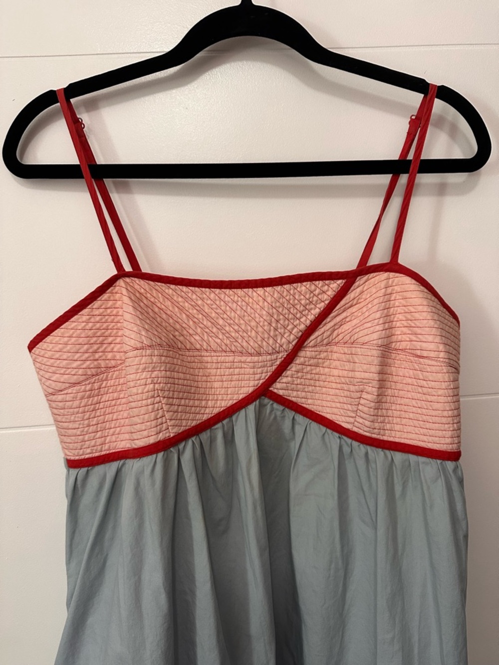 ❌SOLD❌Lilka by Anthropologie Pink & Light Blue Smocked Mini Sundress Size L - Picture 5 of 8